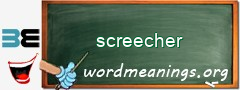 WordMeaning blackboard for screecher